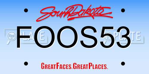 FOOS53 South Dakota License Plate