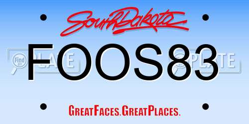 FOOS83 South Dakota License Plate