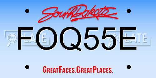 FOQ55E South Dakota License Plate