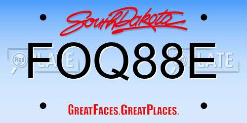 FOQ88E South Dakota License Plate