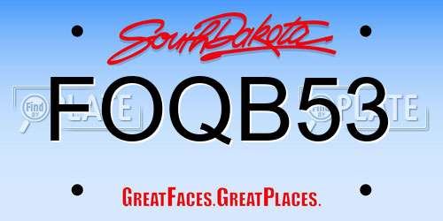 FOQB53 South Dakota License Plate