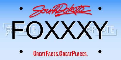 FOXXXY South Dakota License Plate