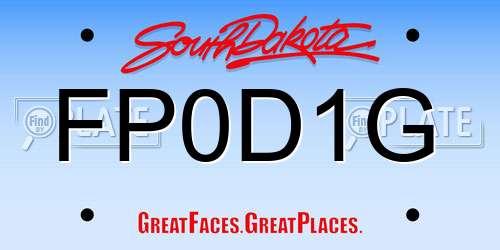 FP0D1G South Dakota License Plate