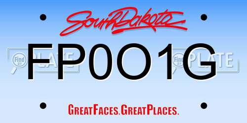 FP0O1G South Dakota License Plate