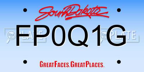 FP0Q1G South Dakota License Plate