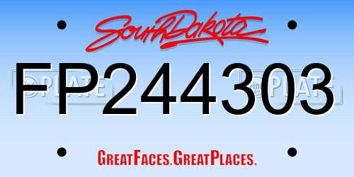 FP244303 South Dakota License Plate