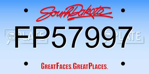 FP57997 South Dakota License Plate