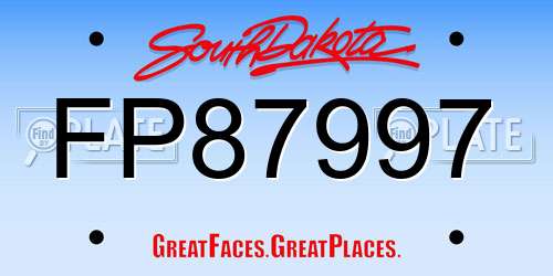 FP87997 South Dakota License Plate