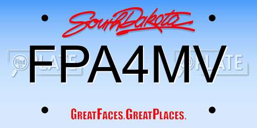 FPA4MV South Dakota License Plate