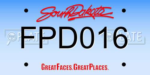 FPD016 South Dakota License Plate
