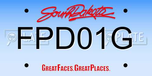 FPD01G South Dakota License Plate