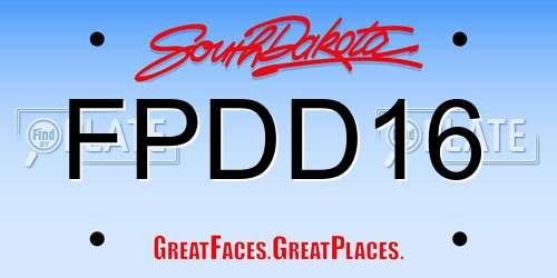 FPDD16 South Dakota License Plate
