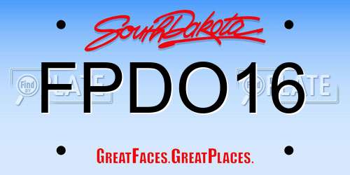 FPDO16 South Dakota License Plate