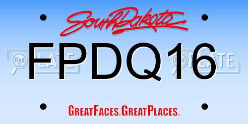 FPDQ16 South Dakota License Plate