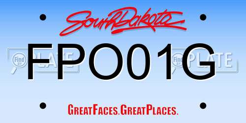 FPO01G South Dakota License Plate