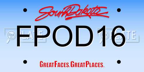 FPOD16 South Dakota License Plate