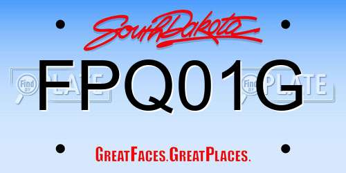 FPQ01G South Dakota License Plate