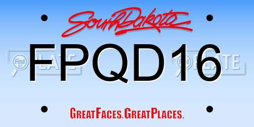 FPQD16 South Dakota License Plate