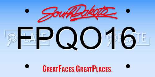 FPQO16 South Dakota License Plate
