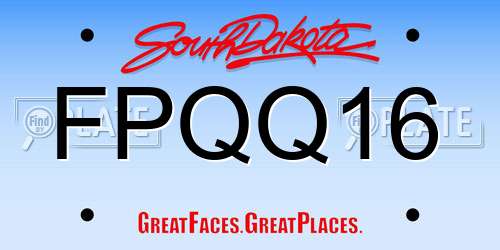 FPQQ16 South Dakota License Plate