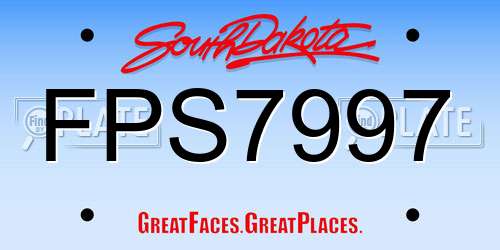 FPS7997 South Dakota License Plate