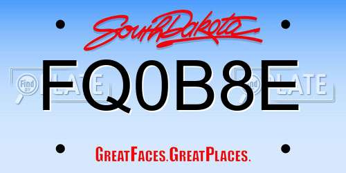 FQ0B8E South Dakota License Plate