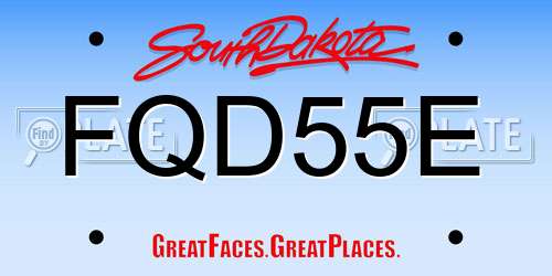 FQD55E South Dakota License Plate