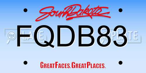 FQDB83 South Dakota License Plate