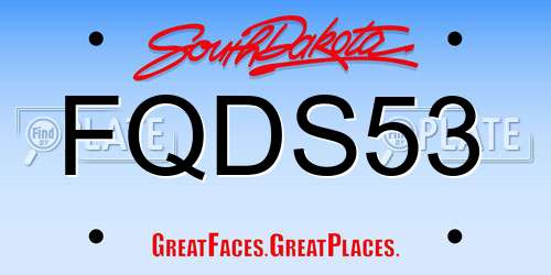FQDS53 South Dakota License Plate