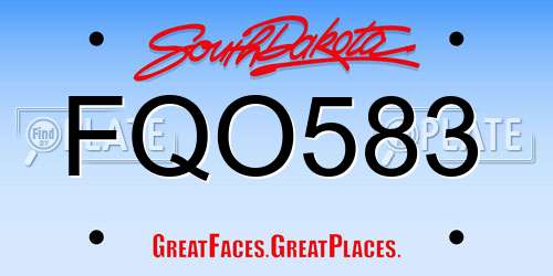 FQO583 South Dakota License Plate