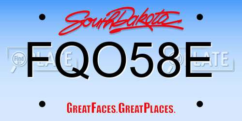 FQO58E South Dakota License Plate