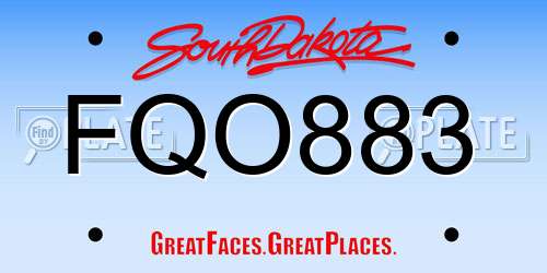 FQO883 South Dakota License Plate