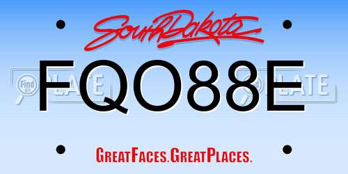 FQO88E South Dakota License Plate