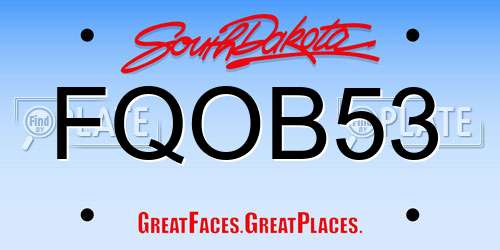 FQOB53 South Dakota License Plate