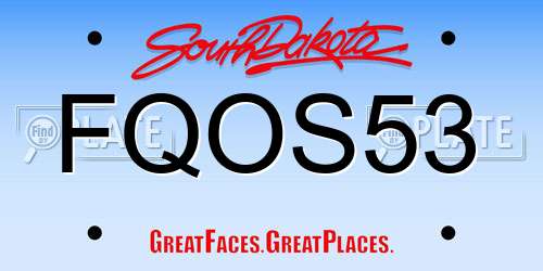 FQOS53 South Dakota License Plate