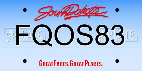 FQOS83 South Dakota License Plate
