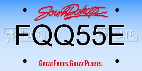 FQQ55E South Dakota License Plate