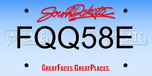 FQQ58E South Dakota License Plate