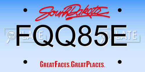 FQQ85E South Dakota License Plate