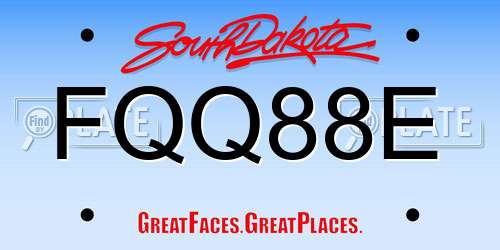 FQQ88E South Dakota License Plate