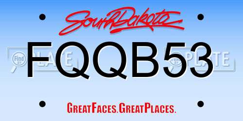 FQQB53 South Dakota License Plate