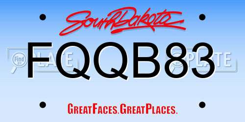 FQQB83 South Dakota License Plate
