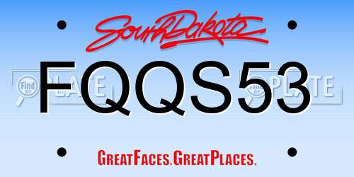 FQQS53 South Dakota License Plate
