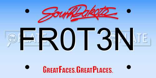 FR0T3N South Dakota License Plate