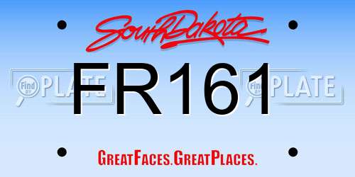 FR161 South Dakota License Plate
