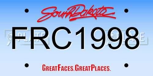 FRC1998 South Dakota License Plate