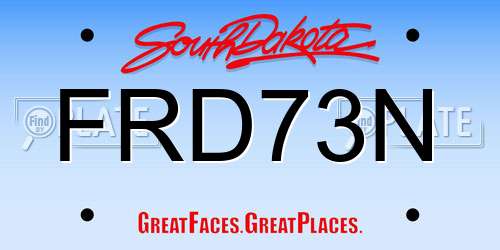 FRD73N South Dakota License Plate