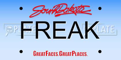 FREAK South Dakota License Plate