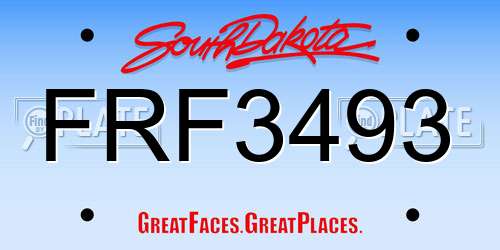 FRF3493 South Dakota License Plate