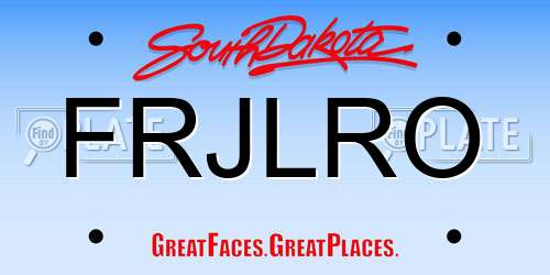 FRJLRO South Dakota License Plate